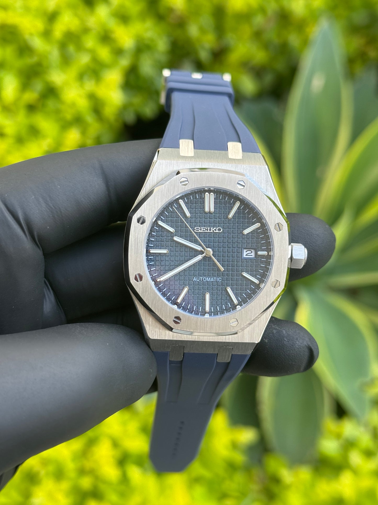 AP Mod W/Navy Dial & Navy Rubber Band - In Stock