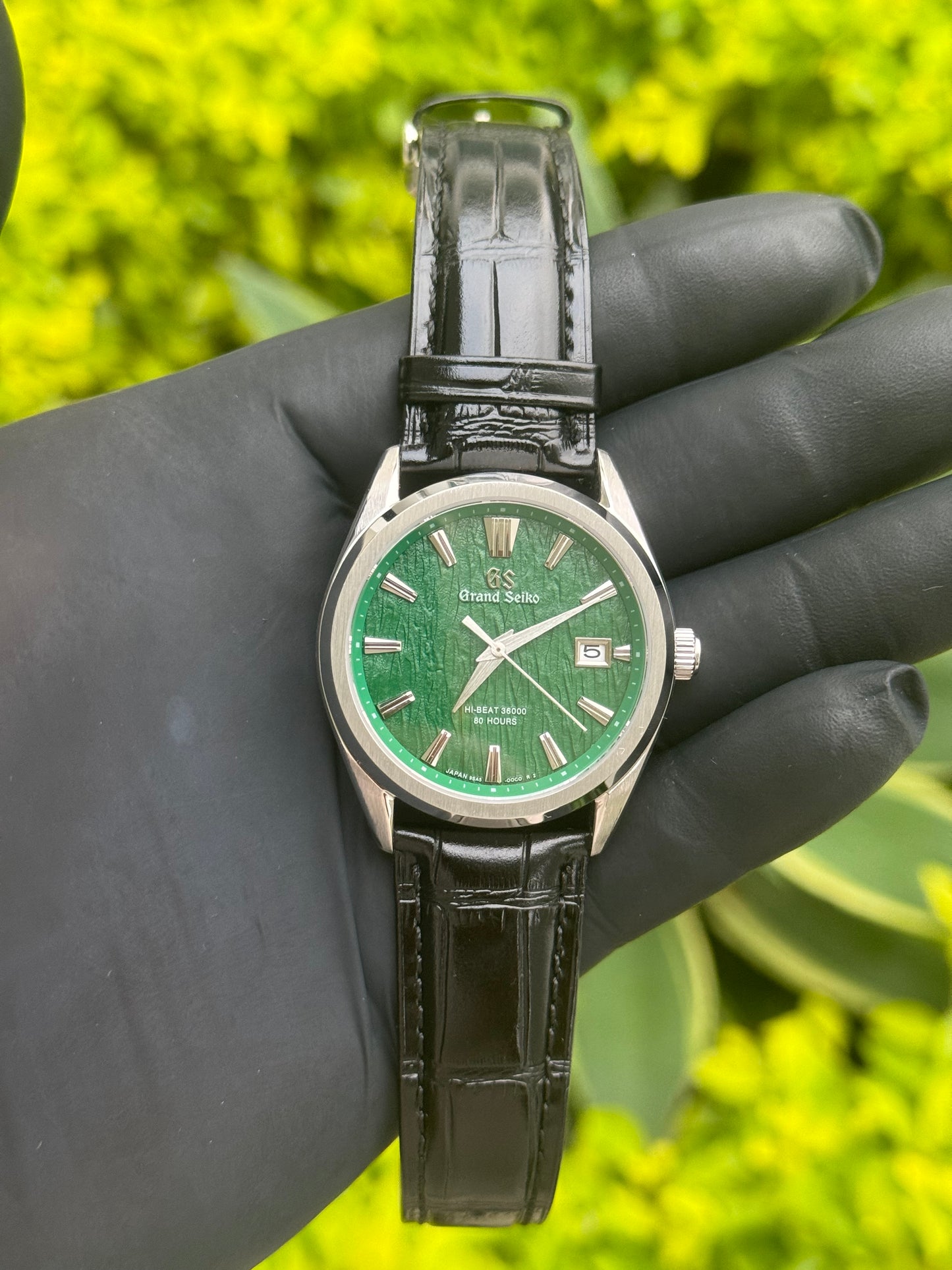 GS Hi-Beat Green Mod W/Black Leather Strap