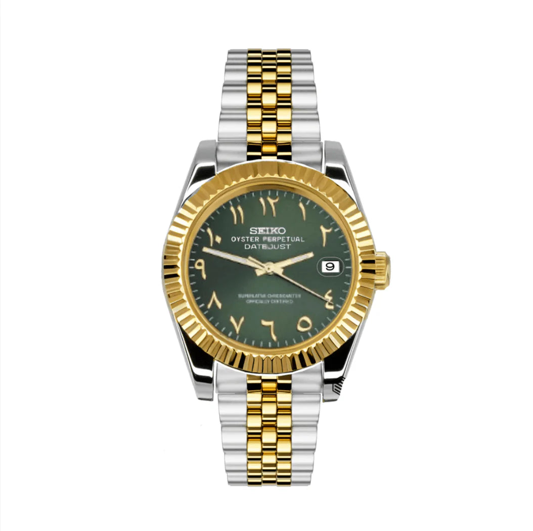 DateJust Mod Two Tone Gold W/Olive Green