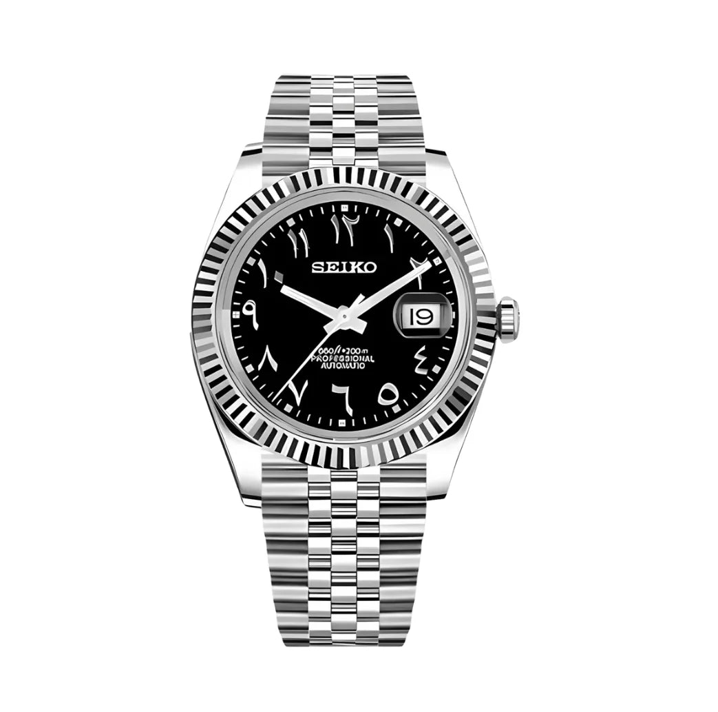 DateJust Mod Black Arabic