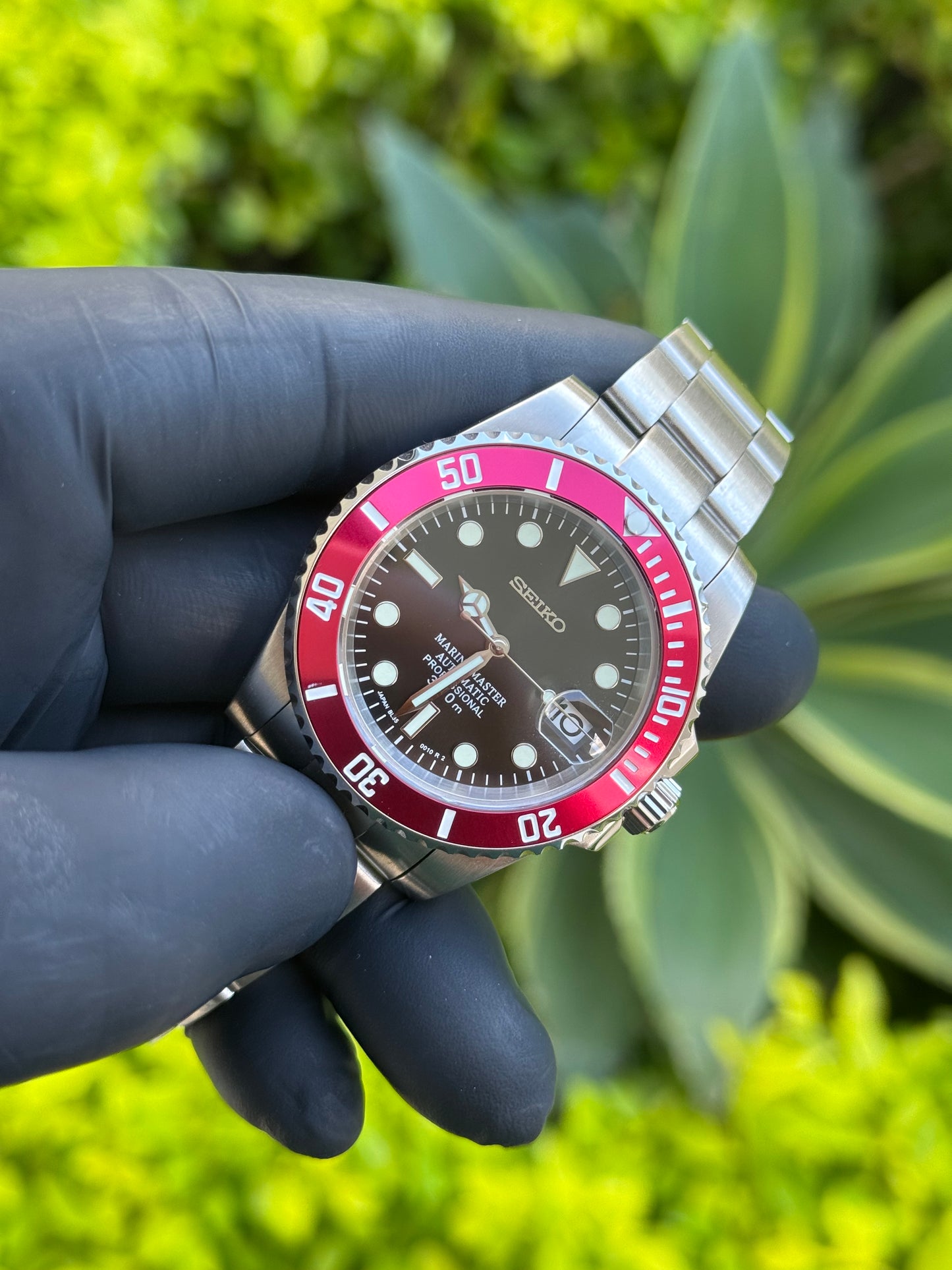 Red Bezel W/Black Dial Marine Master Mod