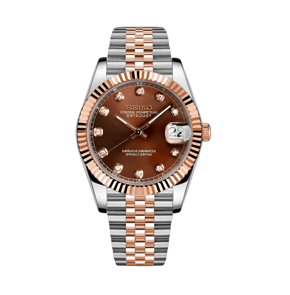 DateJust Mod Two Tone Rose Gold W/Bronze Diamond