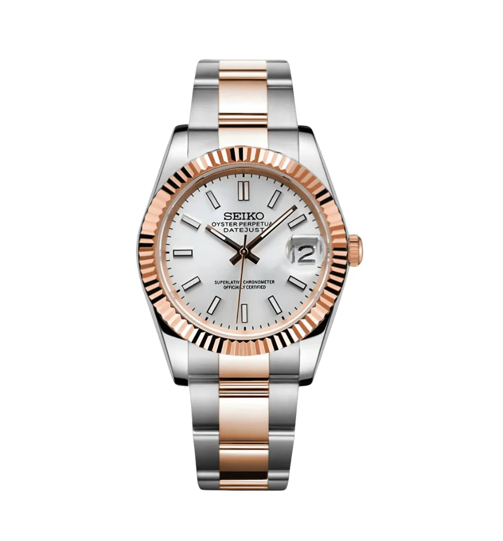 DateJust Mod Two Tone Rose Gold W/White