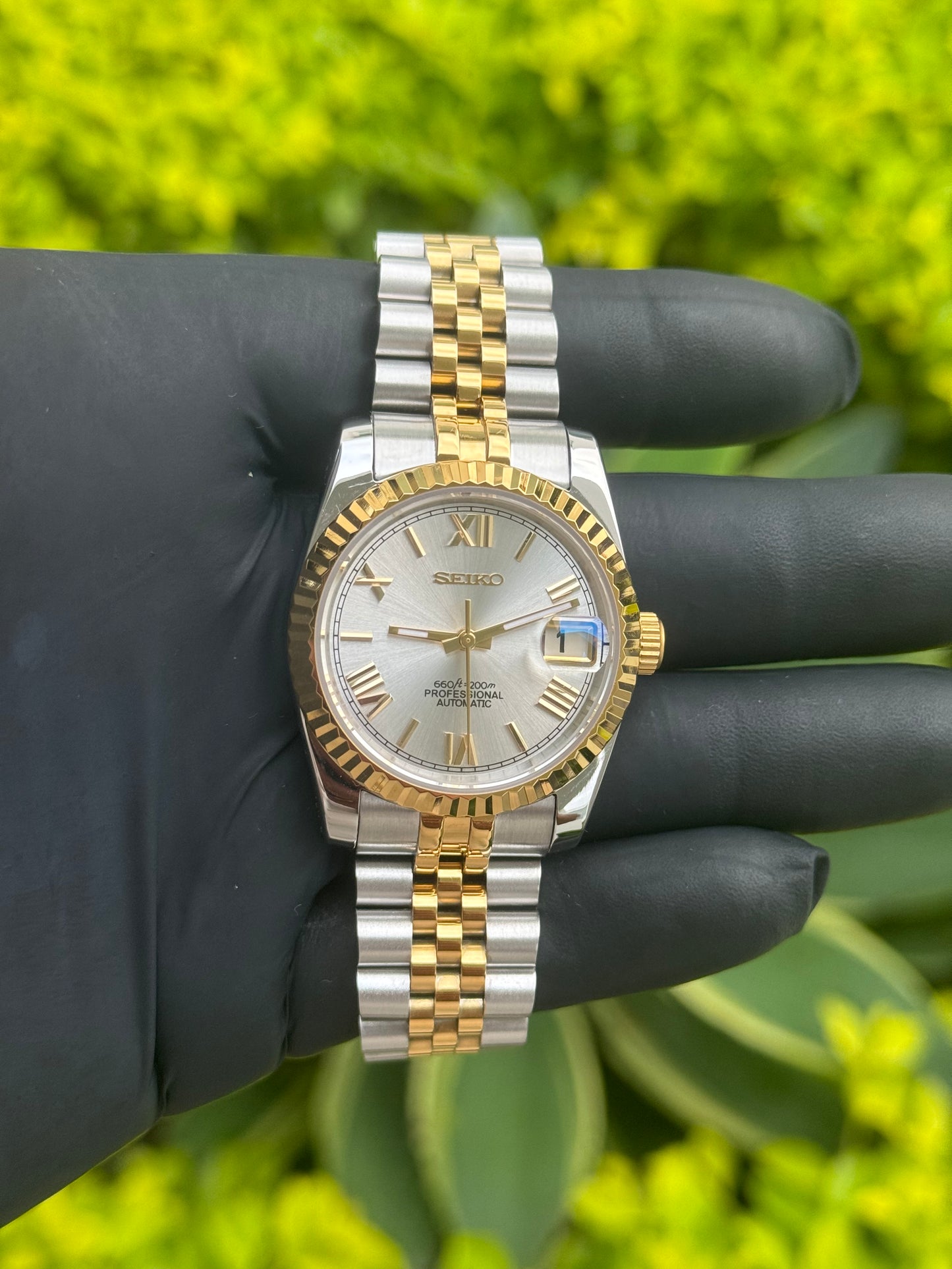 Pearl Two Tone DateJust W/ Roman Numeral Mod - Out of Stock (Available for Custom Order)