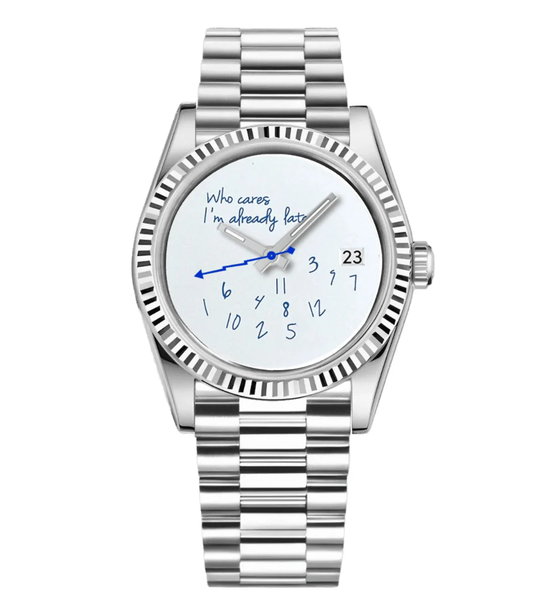 DateJust Mod I’m Already Late Who Cares Blue