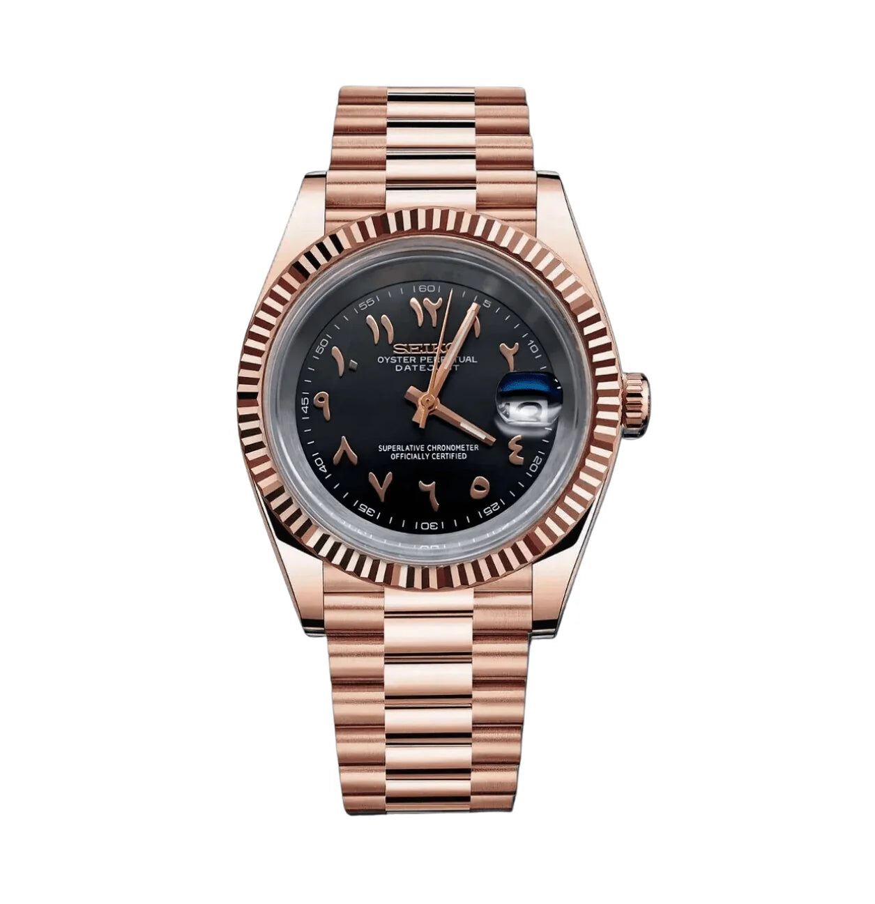 DateJust Mod Two Tone Rose Gold W/Black Arabic