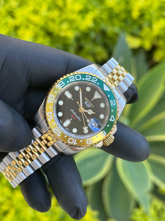 Two Tone Green/Gold Bezel GMT Mod