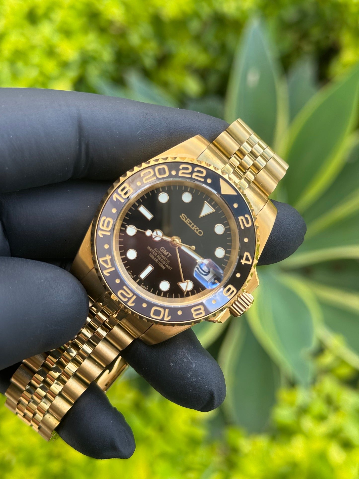 Gold GMT W/Black & Grey Bezel - In Stock