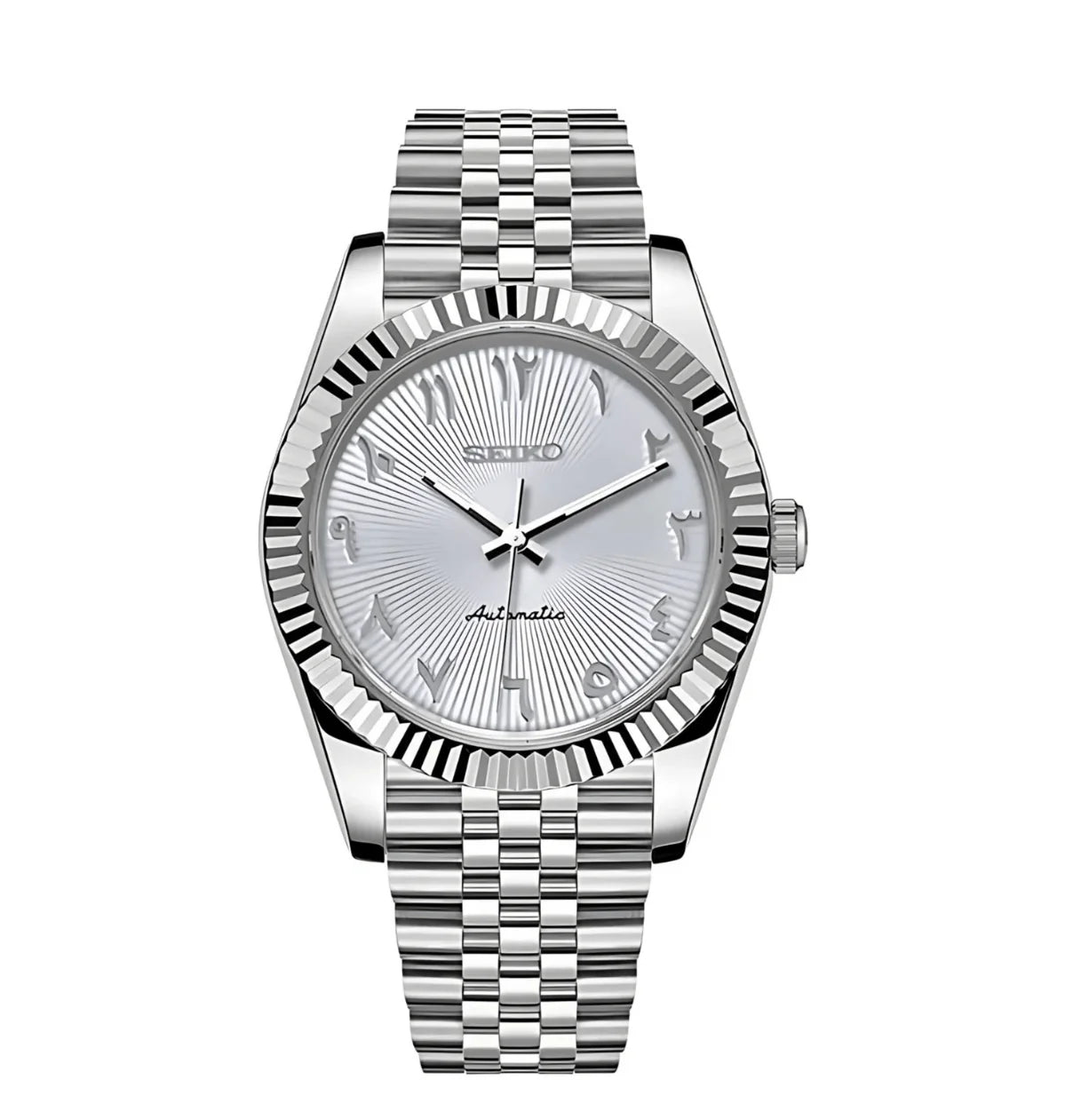 DateJust Mod Textured White Arabic