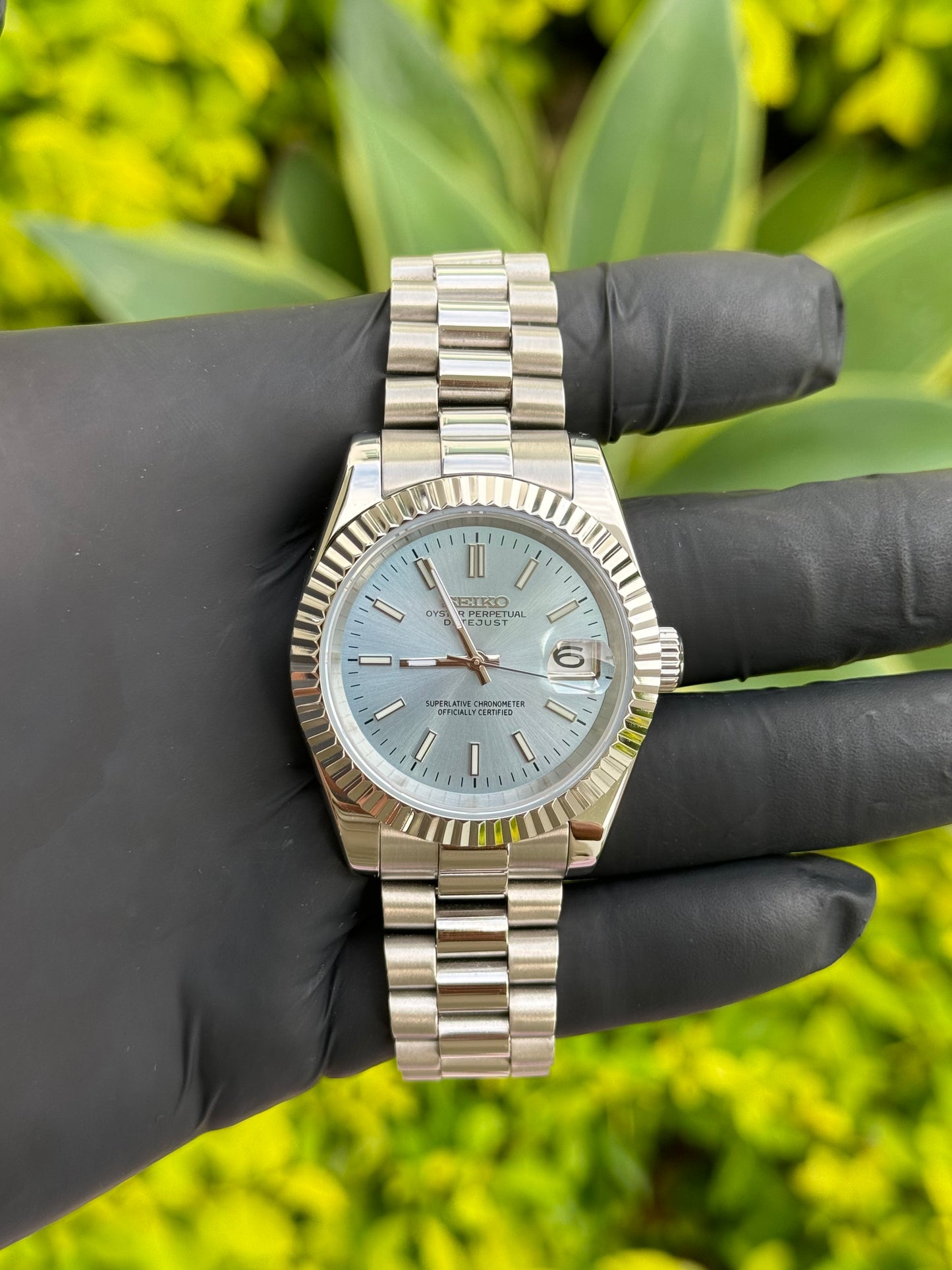 Baby Blue DateJust Mod - 39mm In Stock