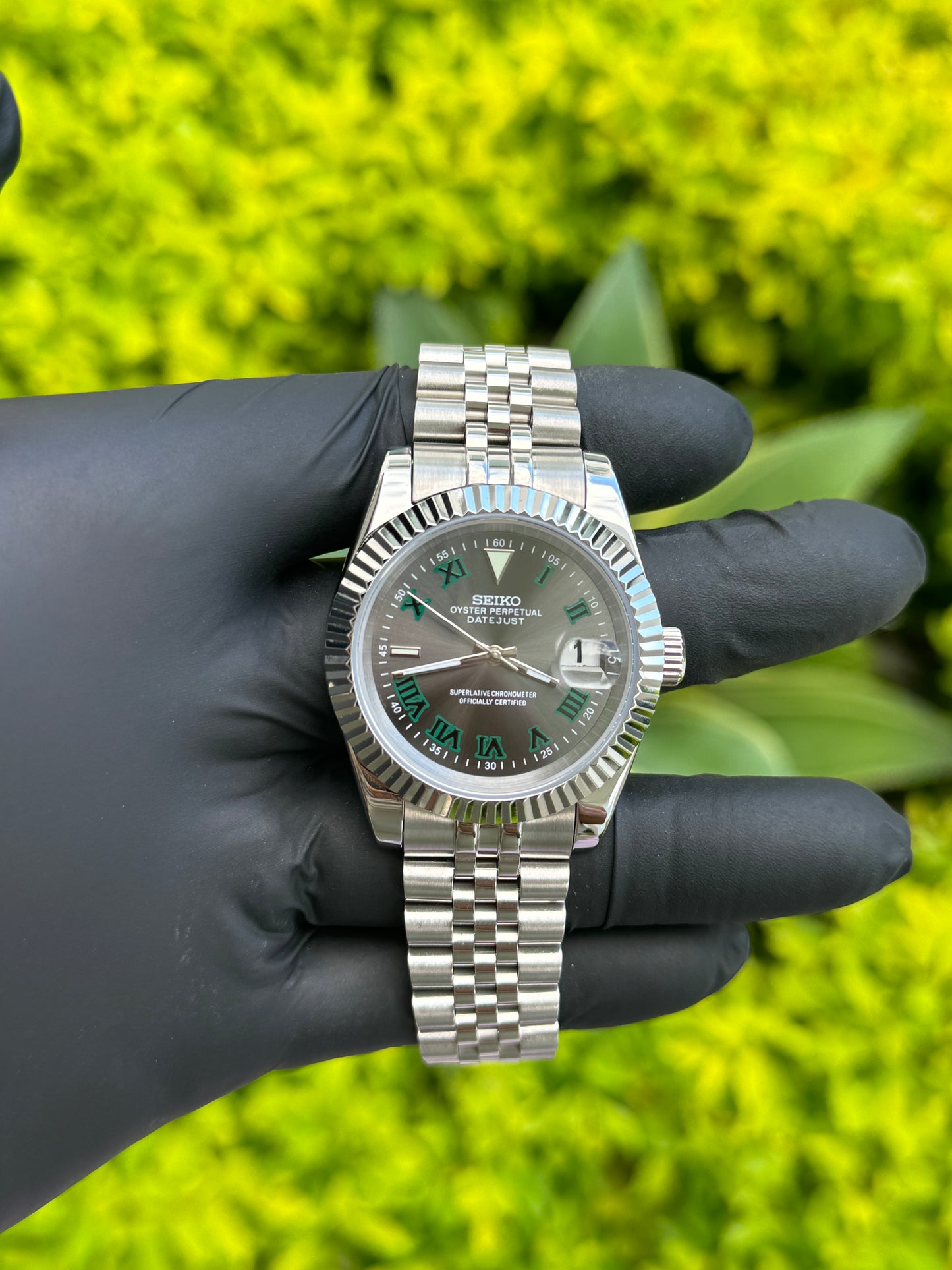 Wimbledon DateJust Mod - Out of Stock (Available for Custom Order)