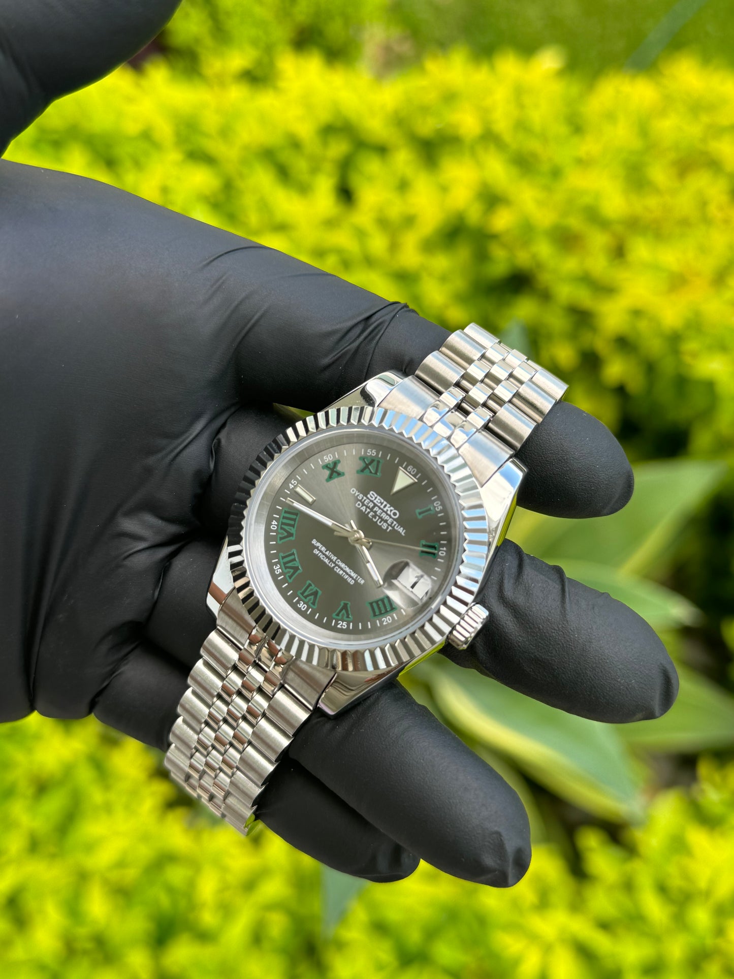 Wimbledon DateJust Mod - Out of Stock (Available for Custom Order)